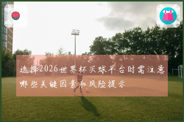 选择2026世界杯买球平台时需注意哪些关键因素和风险提示